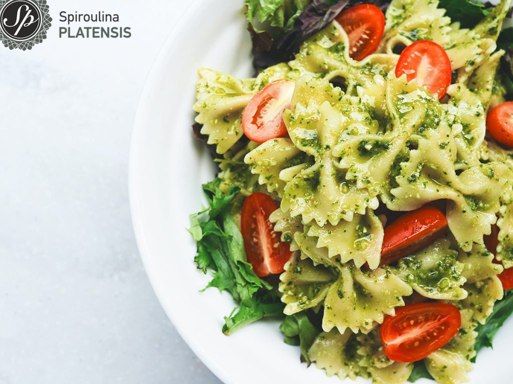eaters collective pasta pesto vegan spiroulina platensis spirulina