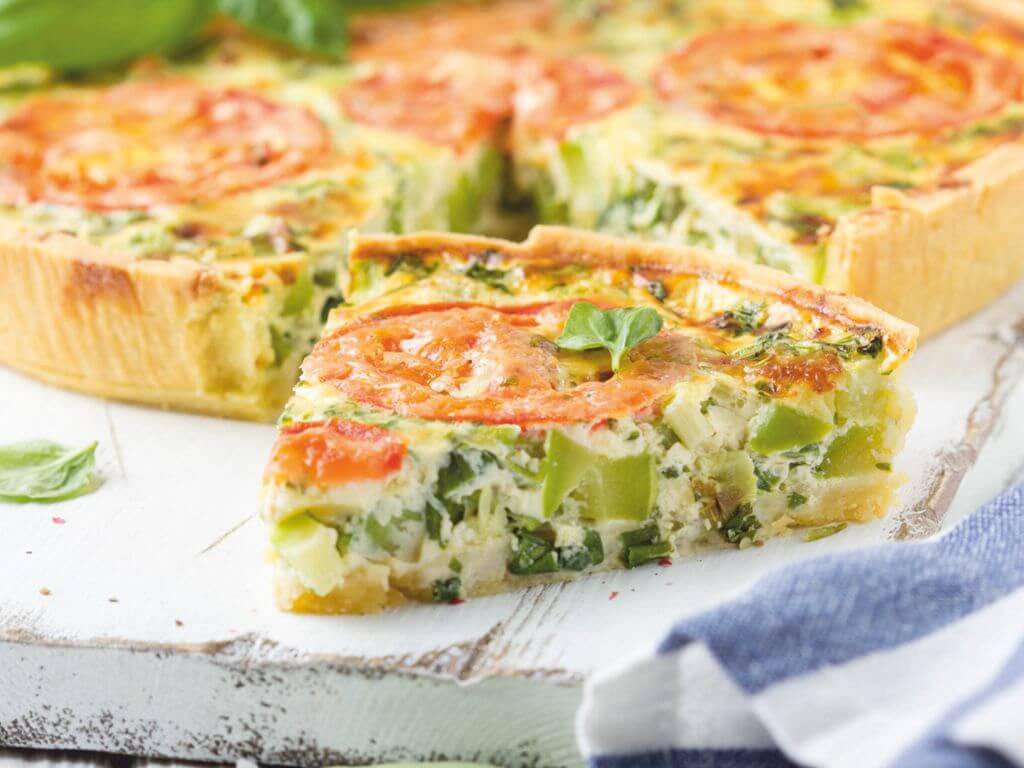 Savoury Tart with cheese and Spiroulina Flakes recipe savory tart with cheese with spiroulina platensis flakes spirulina superfood