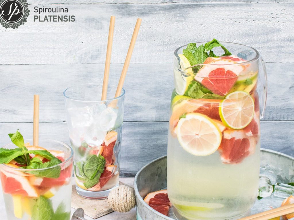 Detox water & Spiroulina PLATENSIS: the ultimate detox! detox waqter fruits spiroulina platensis